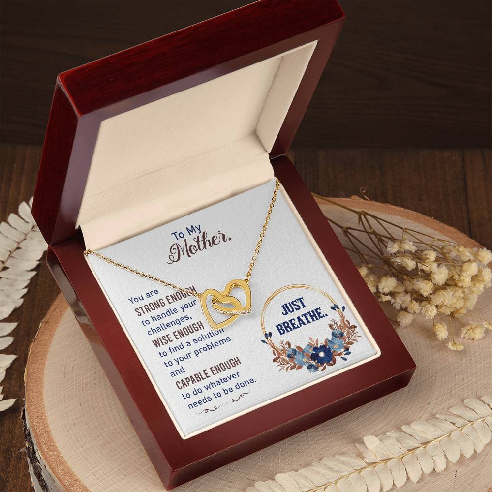 Collection Mom - You Are Strong Enough To Handle Your Challenges - Interlocking Heart Necklace Interlocking Hearts Necklace