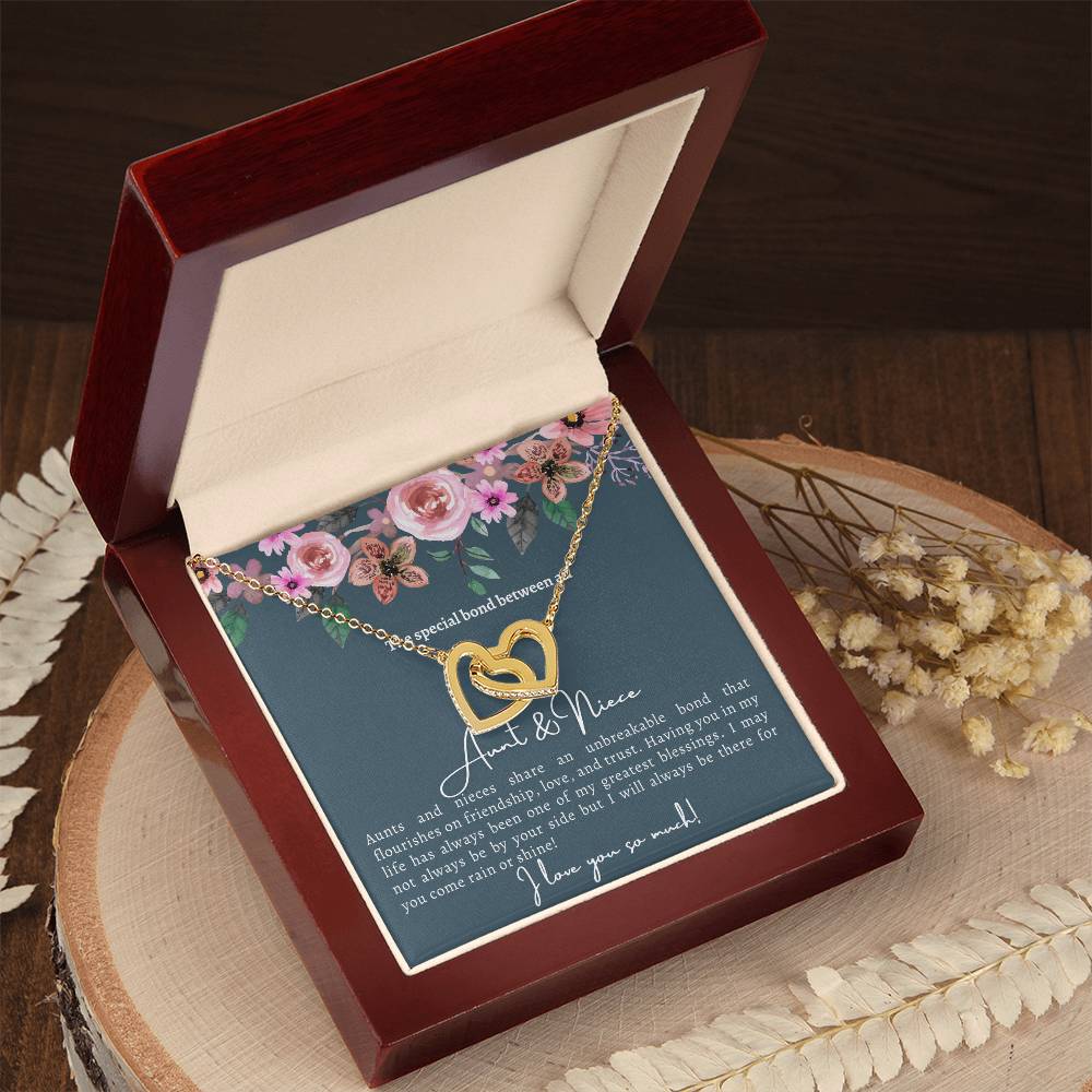 Aunt And Niece Special Bond Linked Hearts Necklace Interlocking Hearts Necklace