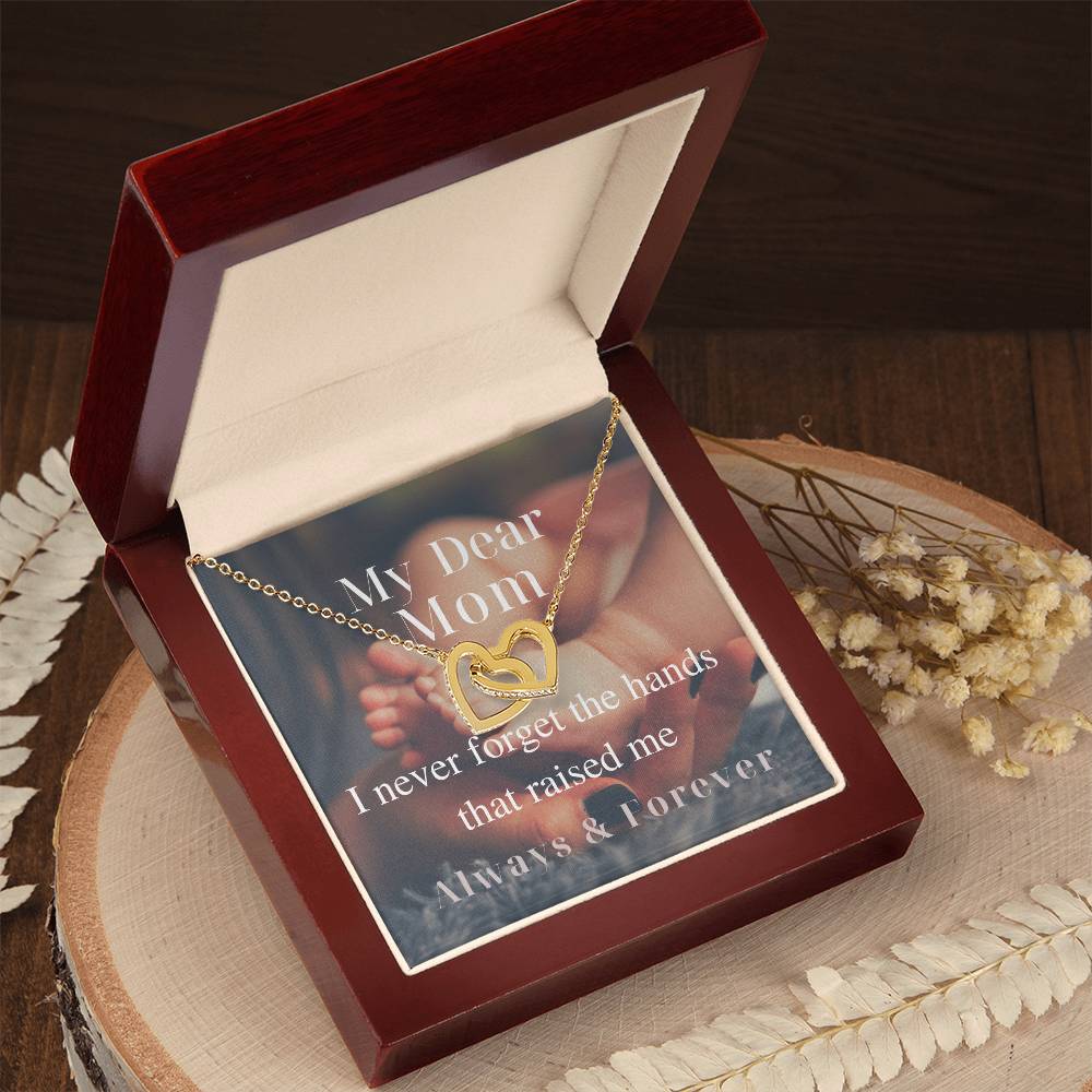 My Dear Mom - Interlocking Necklace Interlocking Hearts Necklace