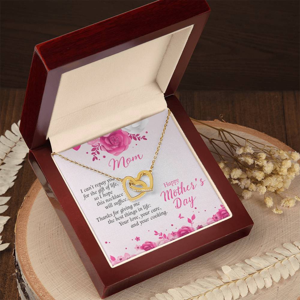 To My Mom Necklace Interlocking Hearts Necklace