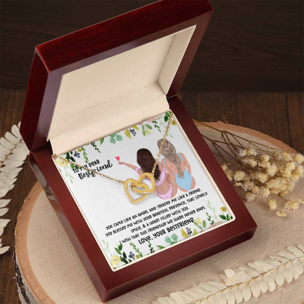 To My Bestfriend Interlocking Necklace Interlocking Hearts Necklace