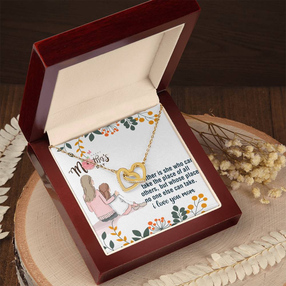 A Mother Is She Who Can Interlocking Hearts Necklace