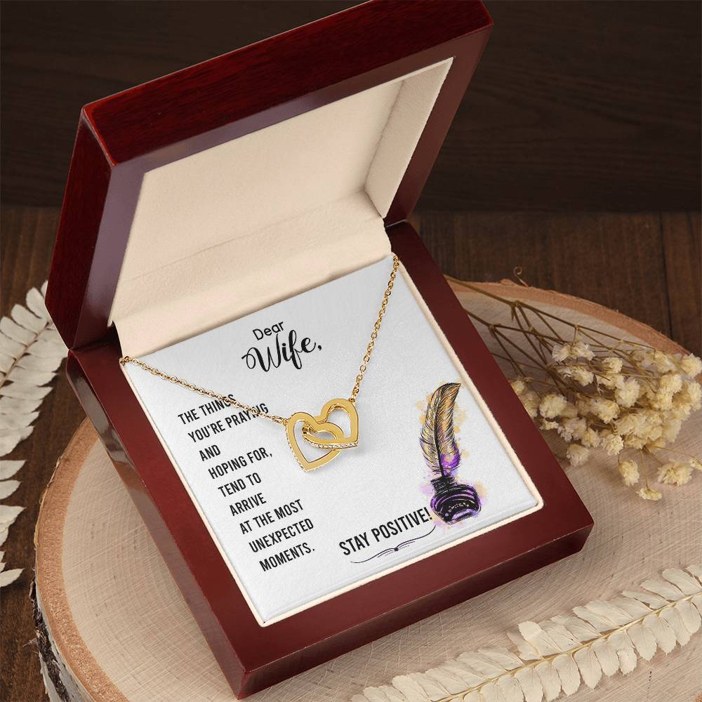 To My Wife Interlocking Hearts Necklace