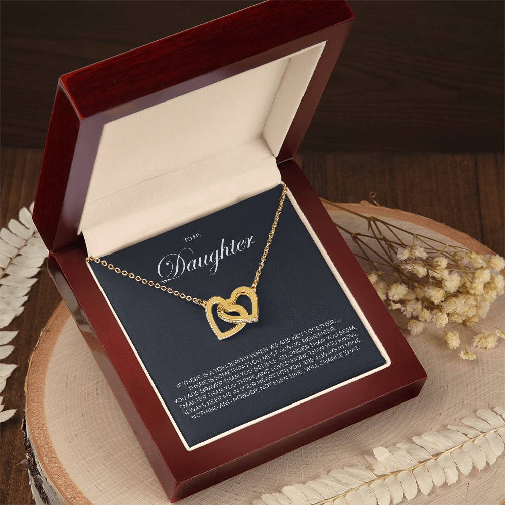To My Daughter - Tomorrow - Necklace Interlocking Hearts Necklace