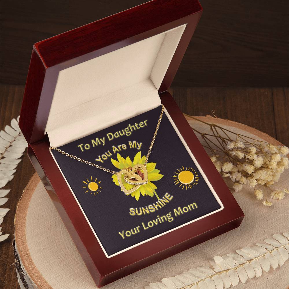 You Are My Sunshine Mother Daughter Interlocking Heart Necklace Mommy And Me Necklace Set Daughter Gifts From Mom Interlocking Hearts Necklace