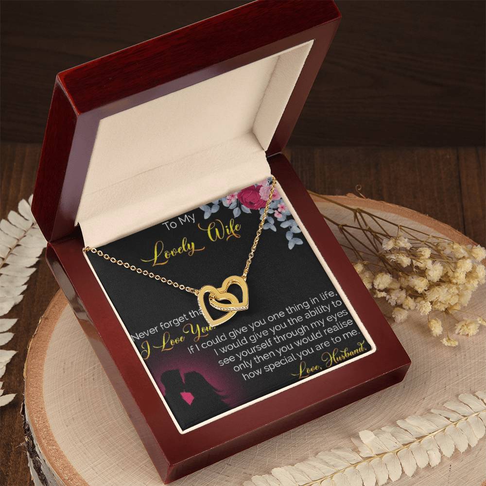 To My Lovely Wife Interlocking Hearts Necklace