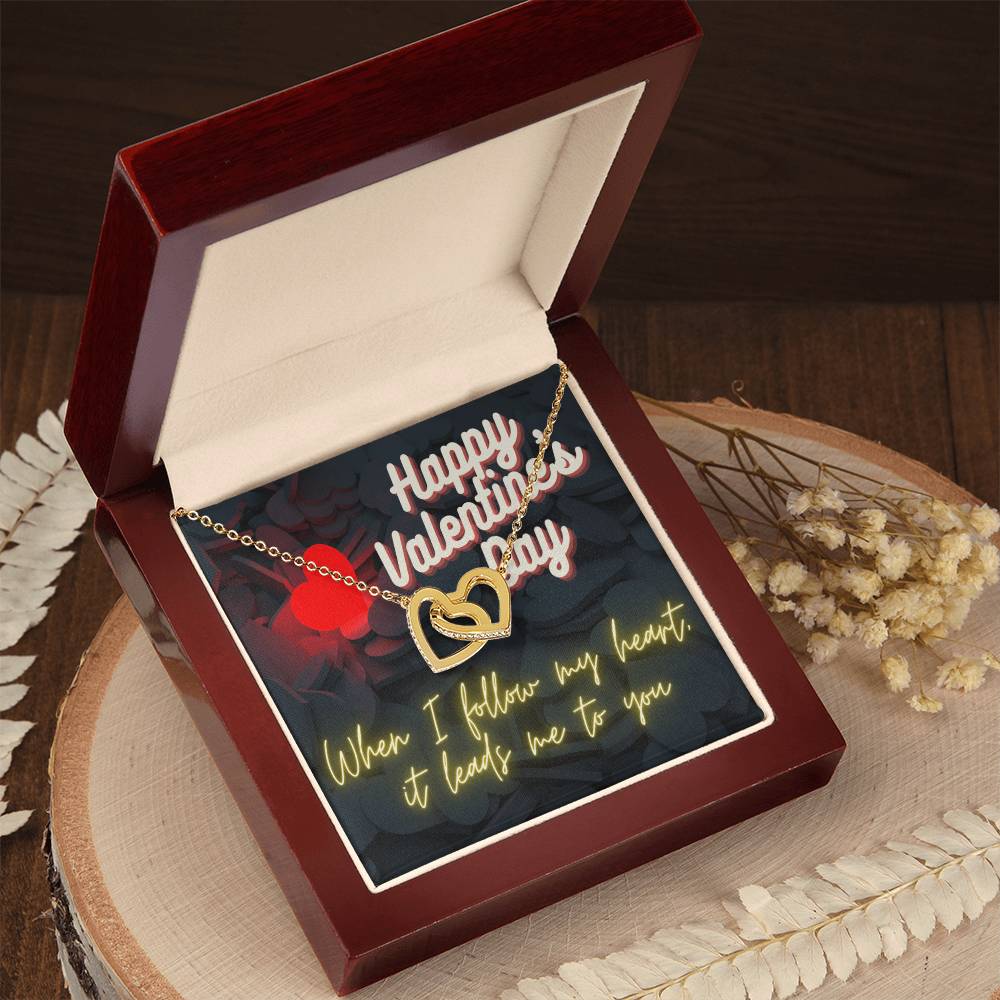 My Heart Leads Me To You - Ih Interlocking Hearts Necklace