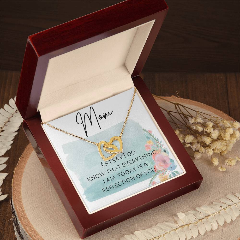 Mom Gift Necklace Mother Of The Bride Gift Gift To Mom From Bride Necklace Interlocking Hearts Necklace