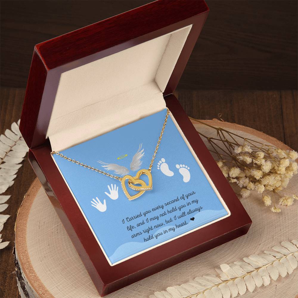 In Memory Of Your Baby Boy Interlocking Hearts Necklace