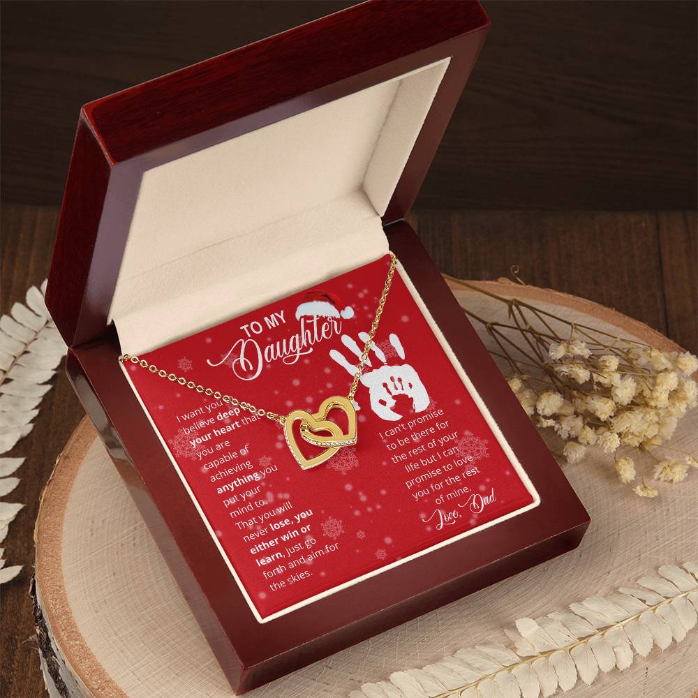 Christmas Gift For Daughter Interlocking Hearts Necklace
