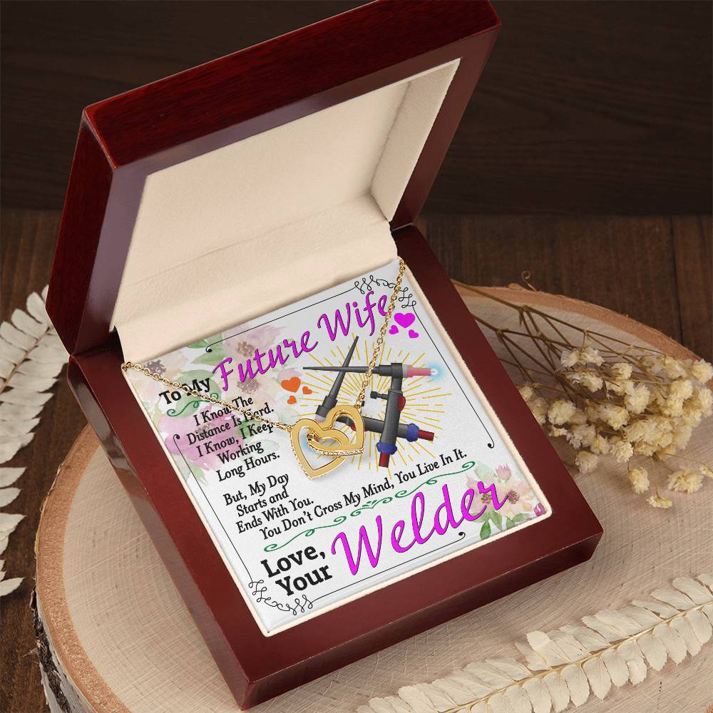 Welder'S Future Wife - Interlocking Heart Necklace Interlocking Hearts Necklace