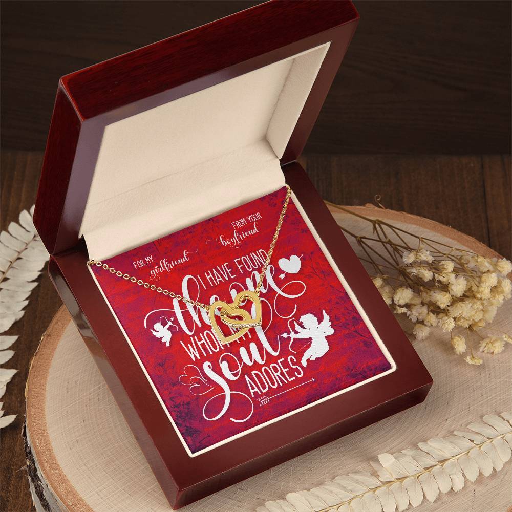 For My Girlfriend. My Soul Adores Necklace Interlocking Hearts Necklace