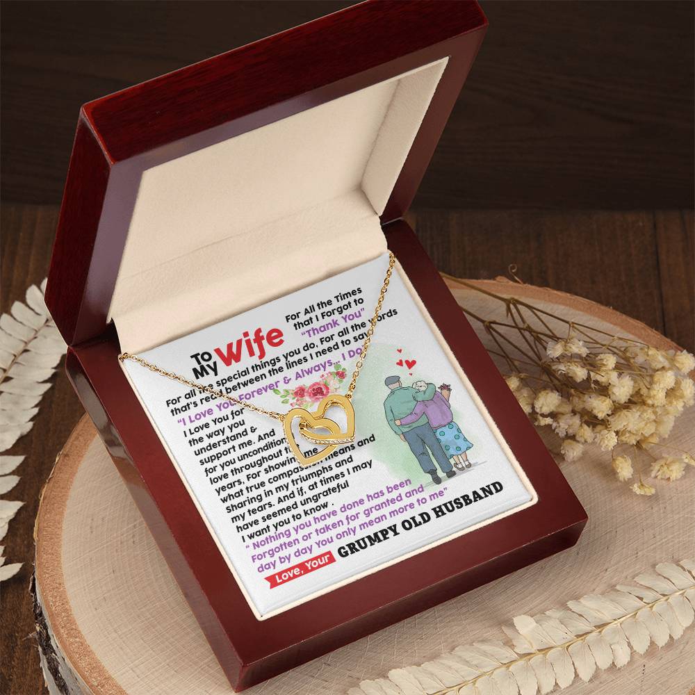 Gift For Wife - Interlocking Heart Necklace Interlocking Hearts Necklace