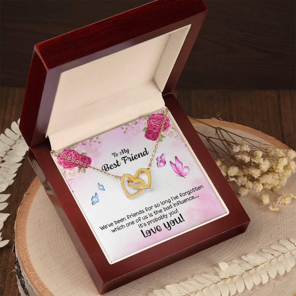 We Are Friends For So Long Heart Necklace Interlocking Hearts Necklace