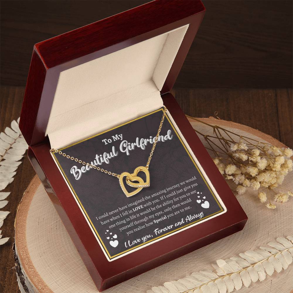 To My Beautiful Girlfriend Interlocked Love Necklace Interlocking Hearts Necklace