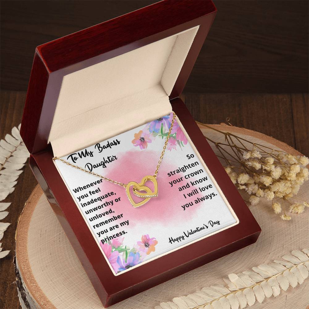 Valentine'S Day Necklace Gift For Daughter Interlocking Hearts Necklace