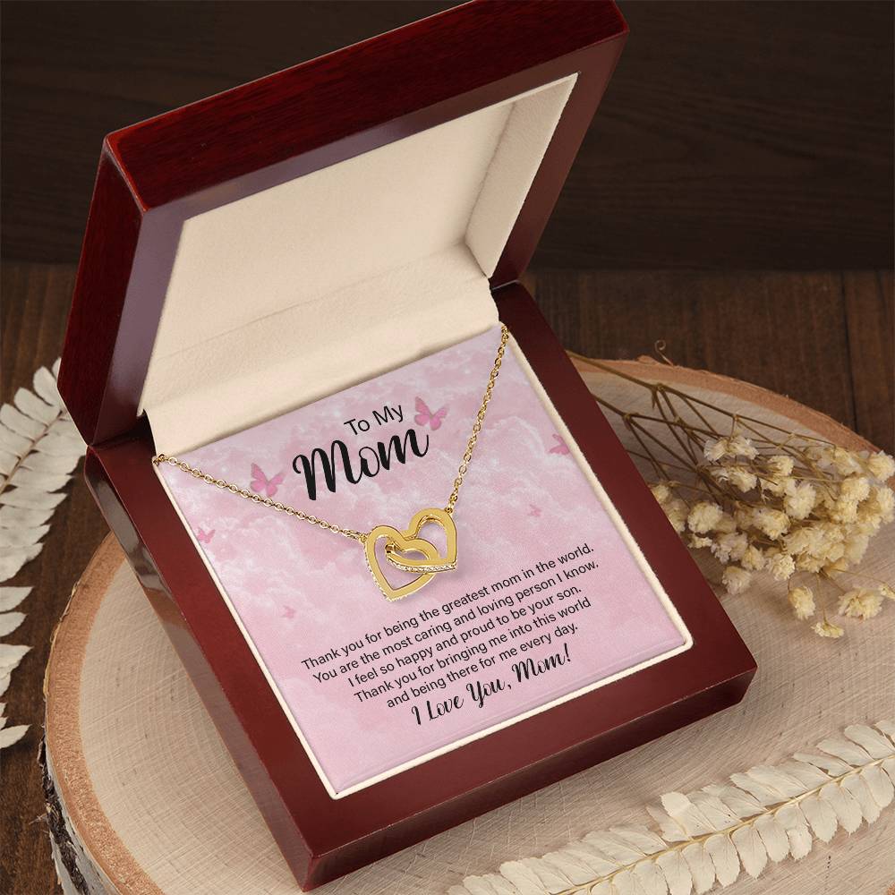To My Boyfriend'S Mom Lovely Knot Necklace - Christmas Gift For Boyfriends Mom Pendant Necklace Mothers Day Gift For Boyfriends Interlocking Hearts Necklace