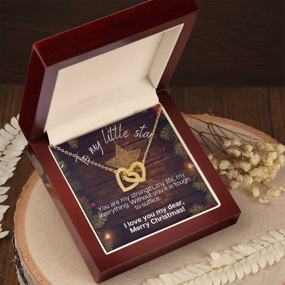 To My Little Star ⭐ - Perfect Christmas Gift 🎅🤶 Interlocking Hearts Necklace