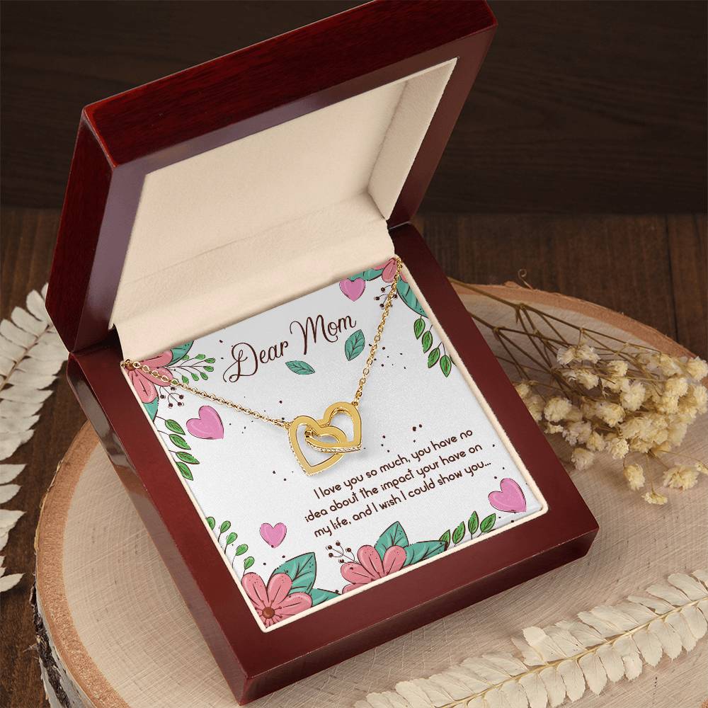 Beautiful Gift To To My Wonderful Mom - We Are Two Heart Together Interlocking Hearts Necklace