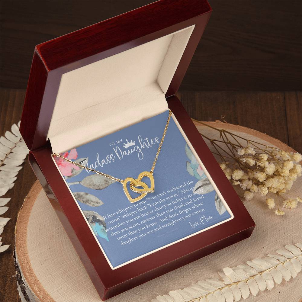 Daughter Gift From Mom Heart Necklace Daughter Gift Interlocking Necklace To Daughter Daughter Graduation Birthday Gift Necklace Interlocking Hearts Necklace