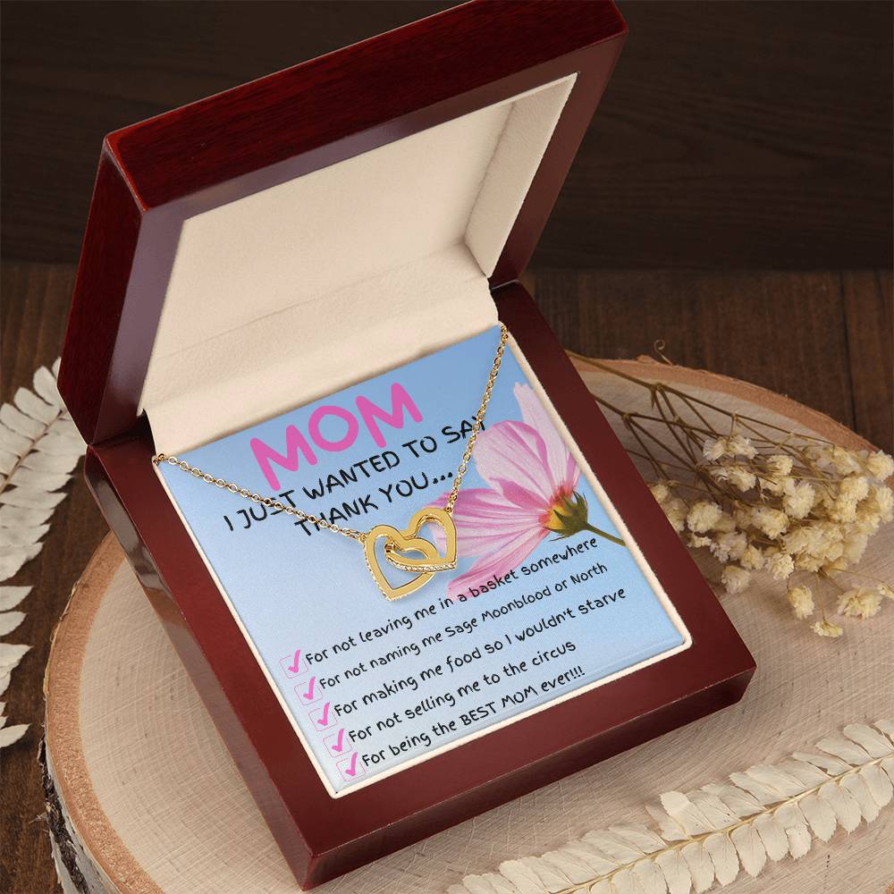 To My Mom - Interlocking Hearts Necklace