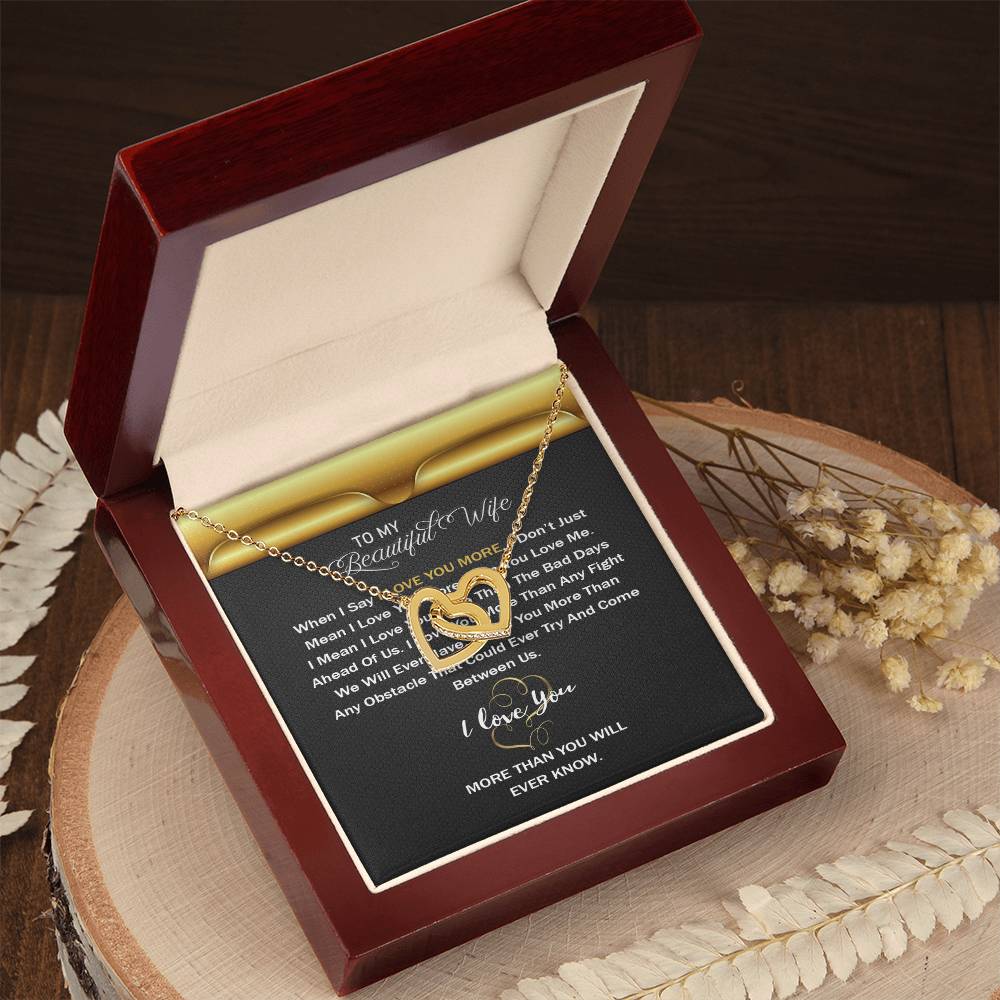 Interlocking Hearts Necklace For Wife