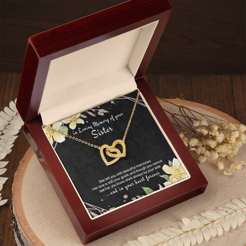 Sister Remembrance Necklace Twin Hearts Sympathy Gift For Loss Of Sister Interlocking Hearts Necklace