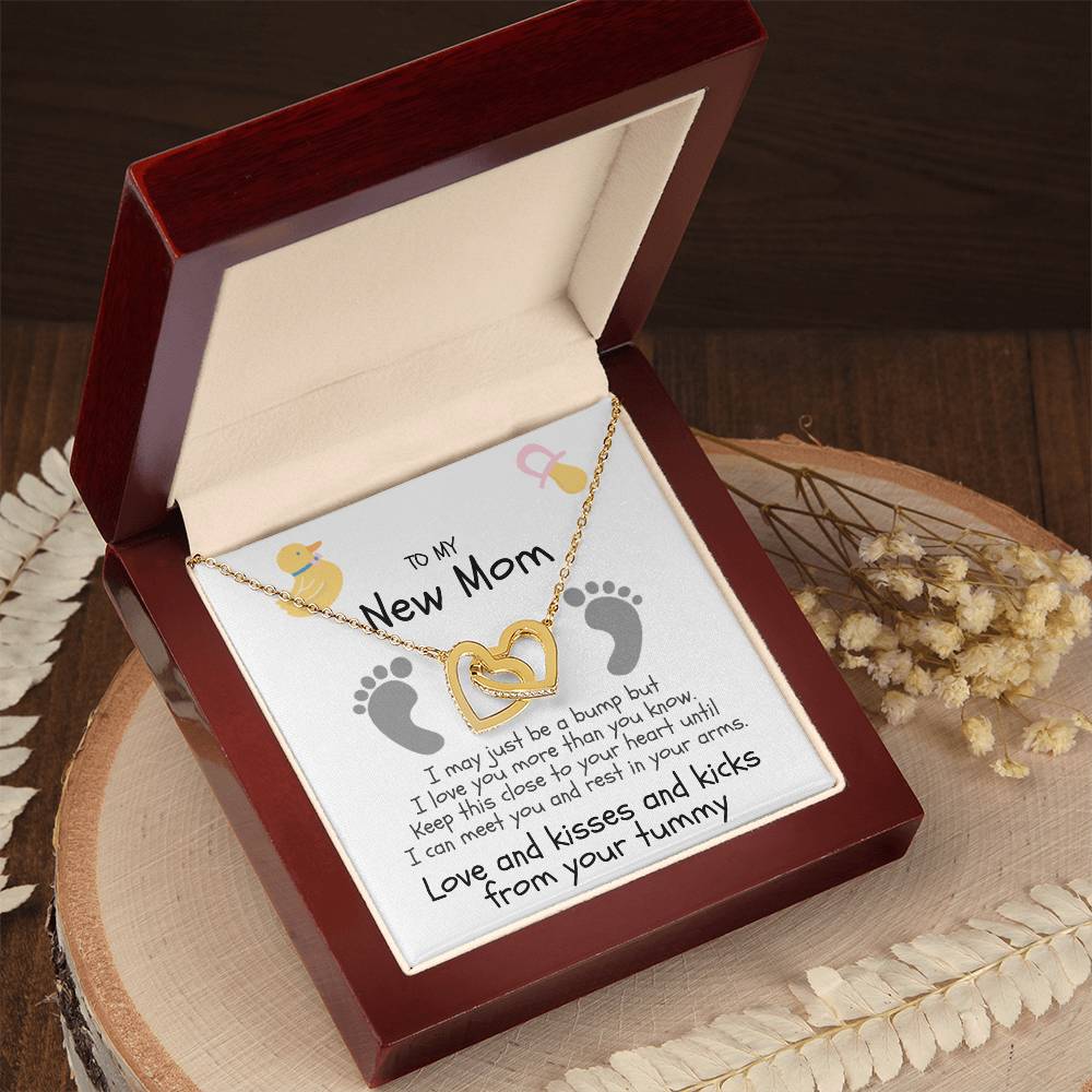 Love And Kisses From Her Tummy Interlocking Hearts Necklace