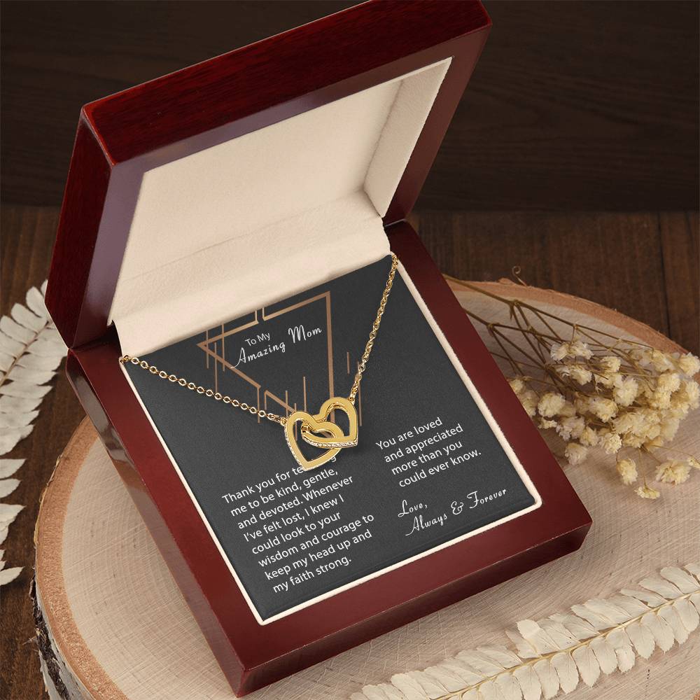 Keep My Faith Strong Necklace Interlocking Hearts Necklace