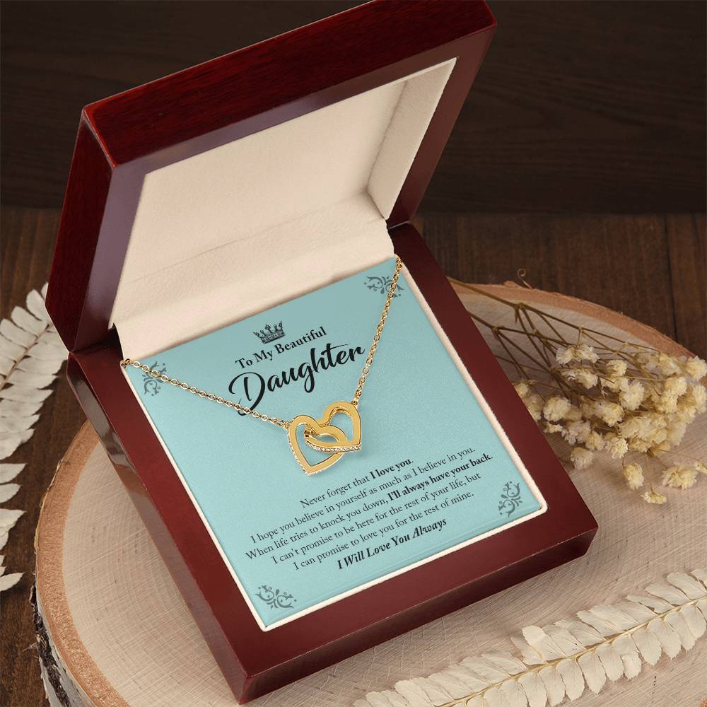 My Beautiful Daughter - I'Ll Always Have Your Back Interlocking Hearts Necklace