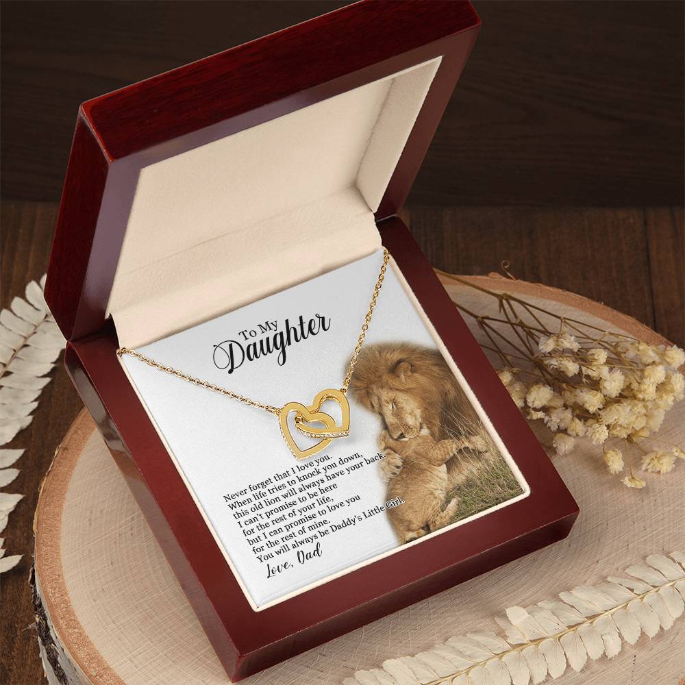 To My Daughter - You Will Always Be Daddy'S Little Girl Interlocking Hearts Necklace
