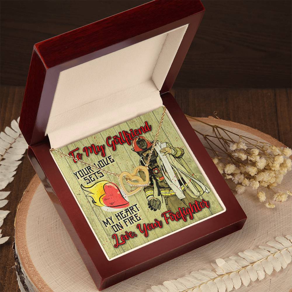 Firefighter'S Girlfriend- Interlocking Heart Necklace Interlocking Hearts Necklace