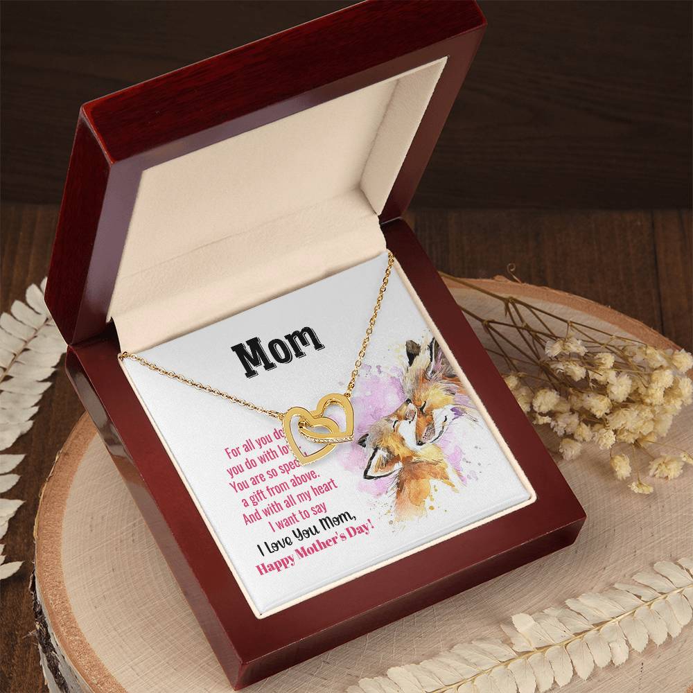 Happy Mothers Day Interlocking Hearts Interlocking Hearts Necklace