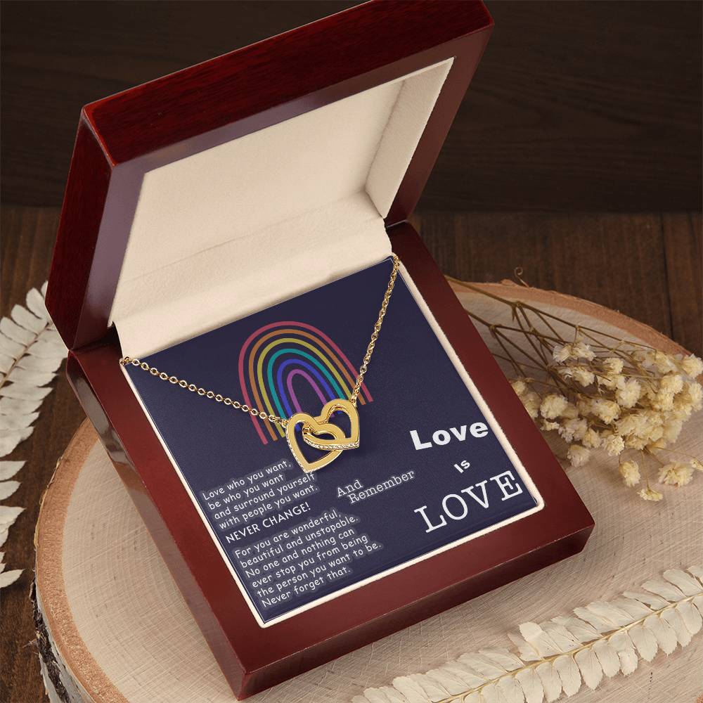 Lesbian Jewelry Lesbian Pride Necklace Lesbian Gift For Girlfriend Lesbian Couple Gift Lgbt Couple Gift Gift For Gay Pride Girlfriend Interlocking Hearts Necklace