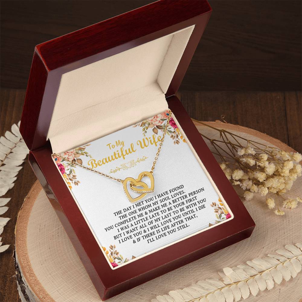 To My Wife - Interlocking Hearts - So22 Interlocking Hearts Necklace