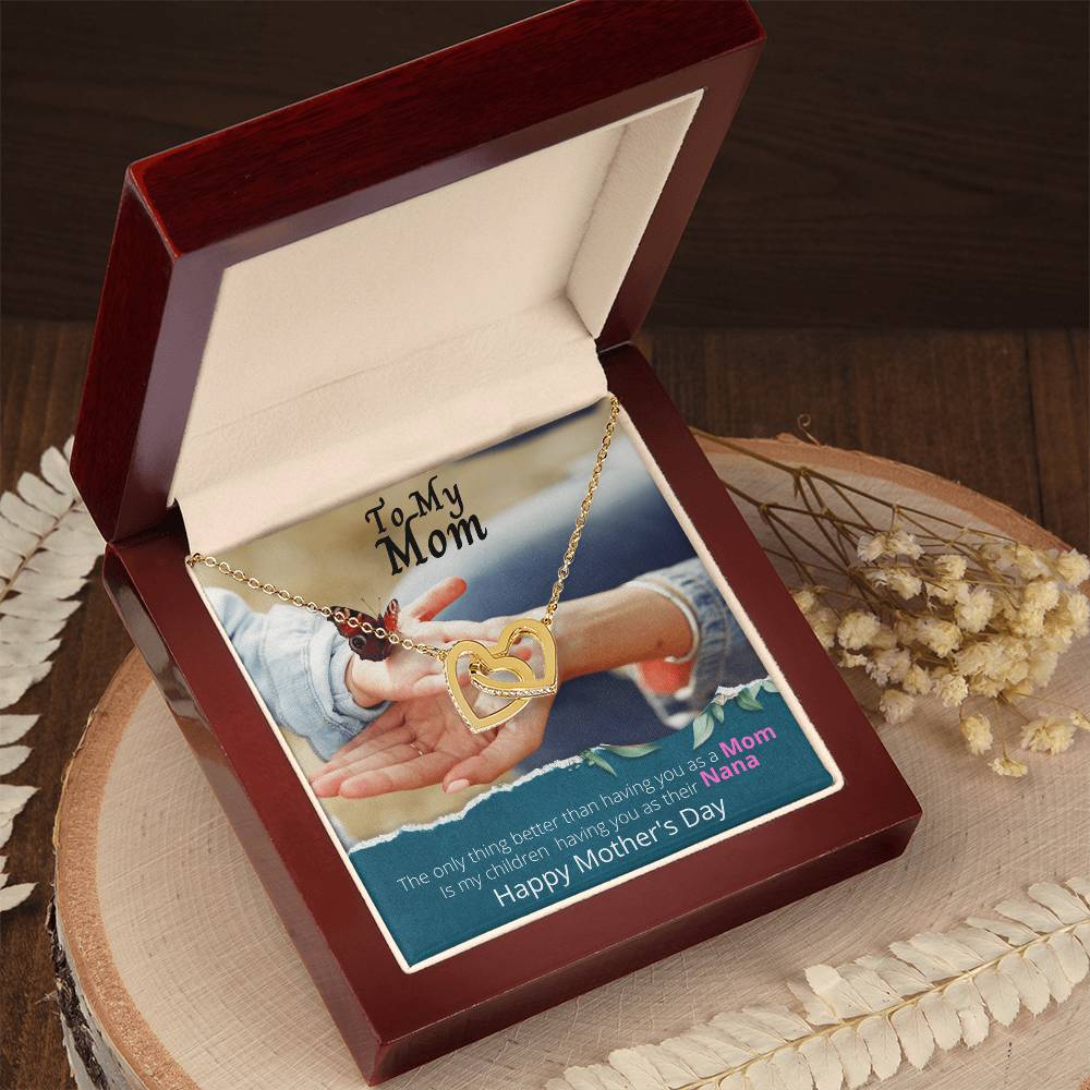 To My Mom Happy Mothers Day Interlocking Hearts Interlocking Hearts Necklace