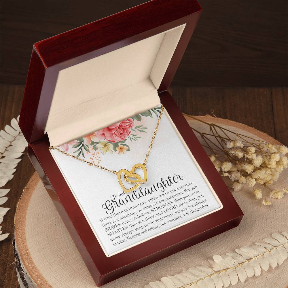 To My Granddaughter Necklace Gift For Granddaughter Granddaughter Graduation Gift Interlocking Hearts Necklace