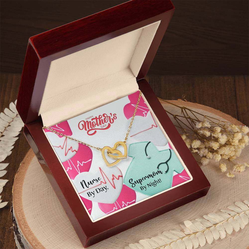 Happy Mother'S Day - Nurse Mom - Interlocking Hearts Necklace