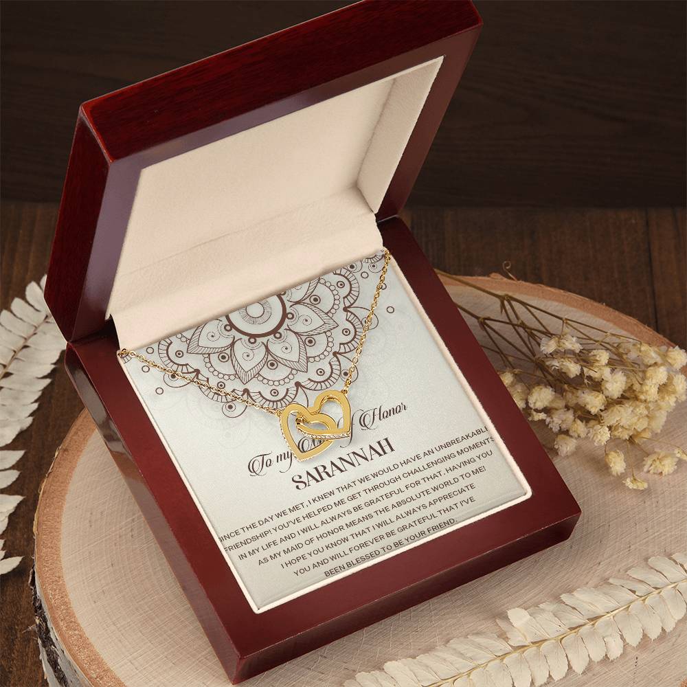 Maid Of Honor Gift Necklace Maid Of Honor Wedding Giftpersonalized Maid Of Honor Gift Interlocking Hearts Necklace For Maid Of Honor Gift