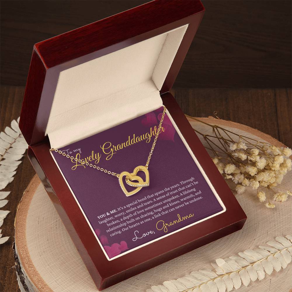 To My Granddaughter Gift From Grandmother Grandma And Granddaughter Necklace Granddaughter Christmas Gift Granddaughter Interlocking Hearts Necklace