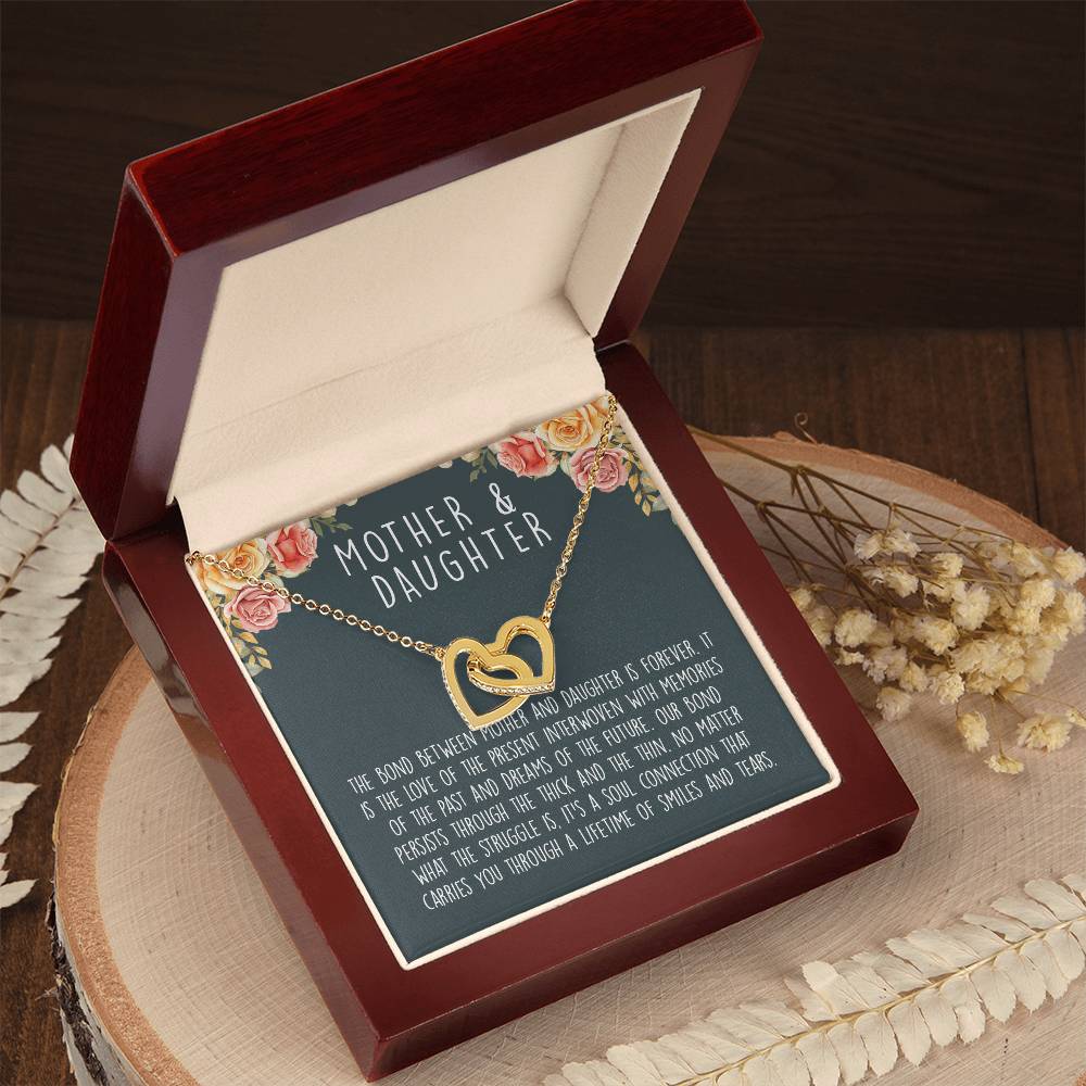 Mother Daughter Heart Necklace Interlocking Hearts Necklace
