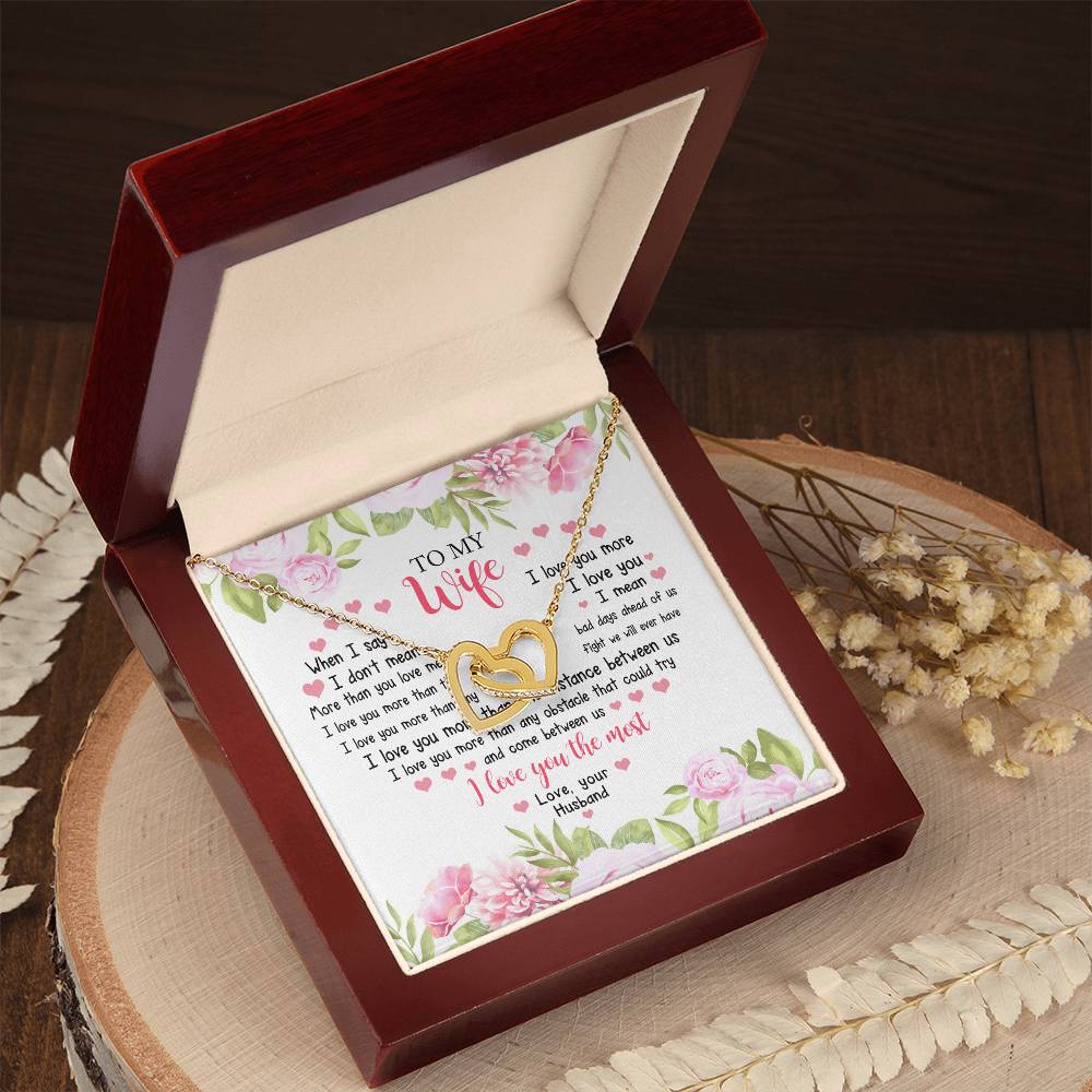 I Love You The Most - Best Gift For Wife Interlocking Hearts Necklace