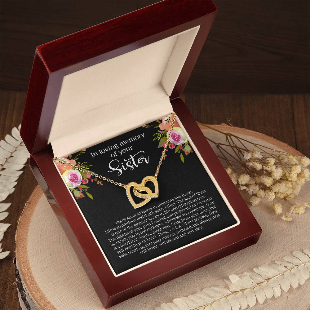 Loving Memory Sister Necklace Interlocking Hearts Necklace