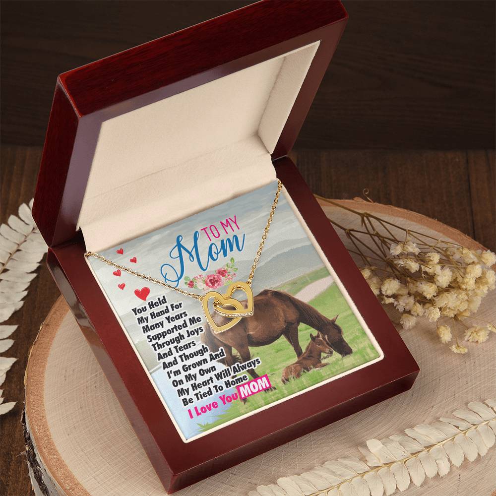 Gift For Mom- Interlocking Heart Necklace Interlocking Hearts Necklace