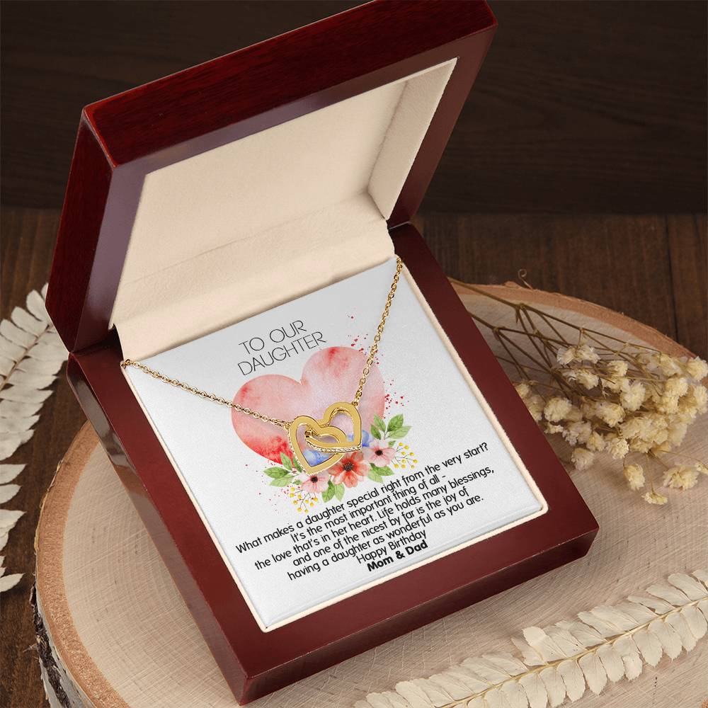 Unique Gift For Your Daughter'S Birthday - Interlocked Heart Necklace Interlocking Hearts Necklace