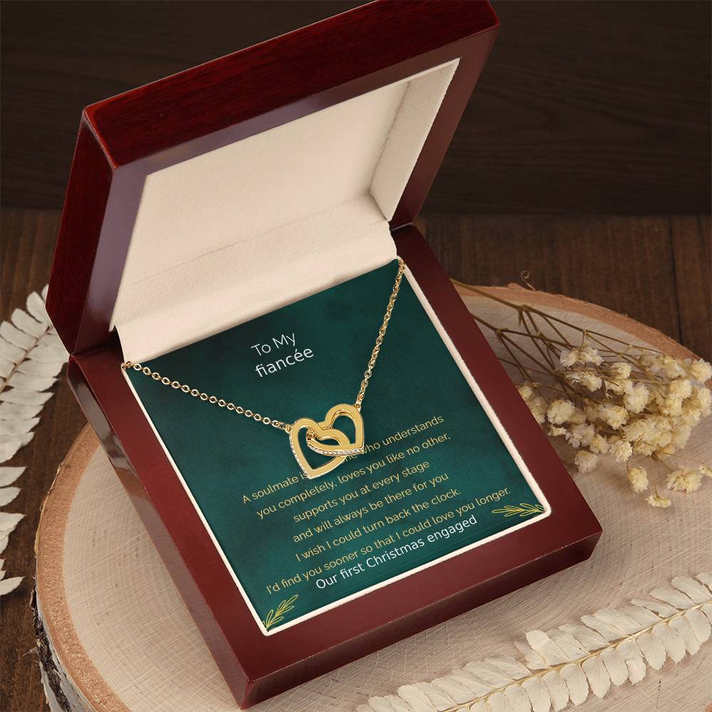 Engagement Gifts For Fiancee First Christmas Engaged Heart Necklace Giftfuture Wife Gift Interlocking Hearts Necklace
