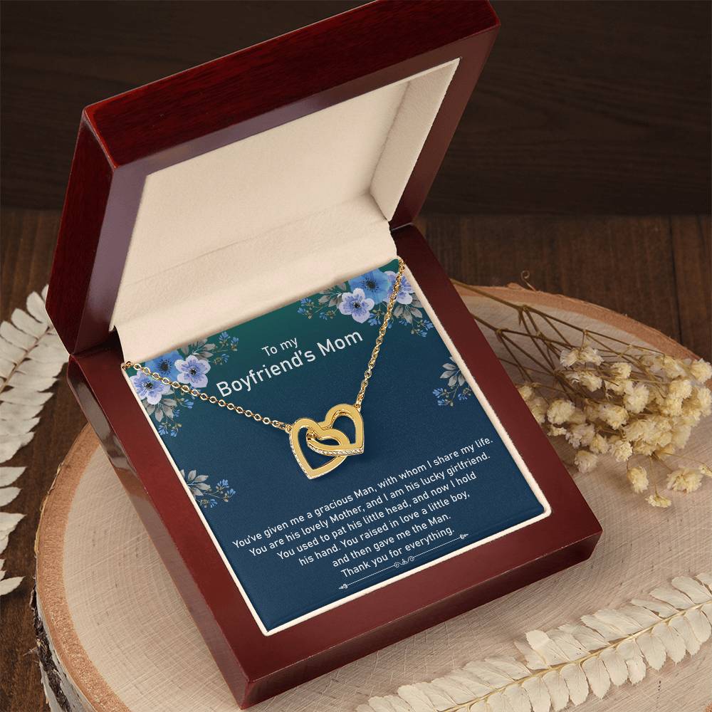 Perfect Gift For Future Mother-In-Law As A Valentines Day Or Mothers Day Interlocking Hearts Necklace