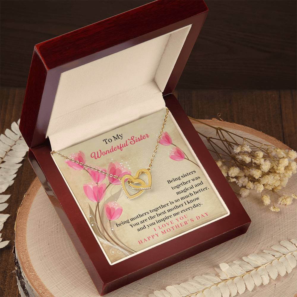 Sister Mother'S Day Interlocking Hearts Necklace
