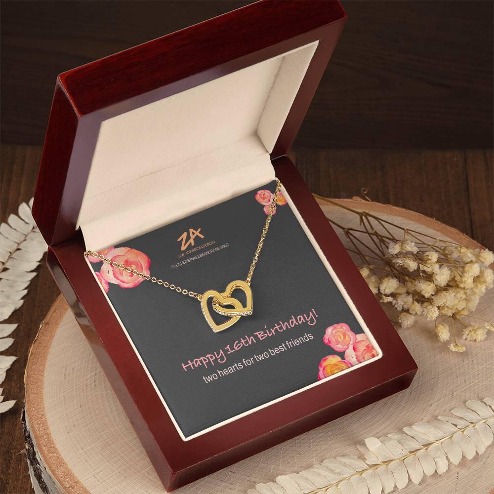 Happy 16Th Birthday! Interlocking Hearts Necklace