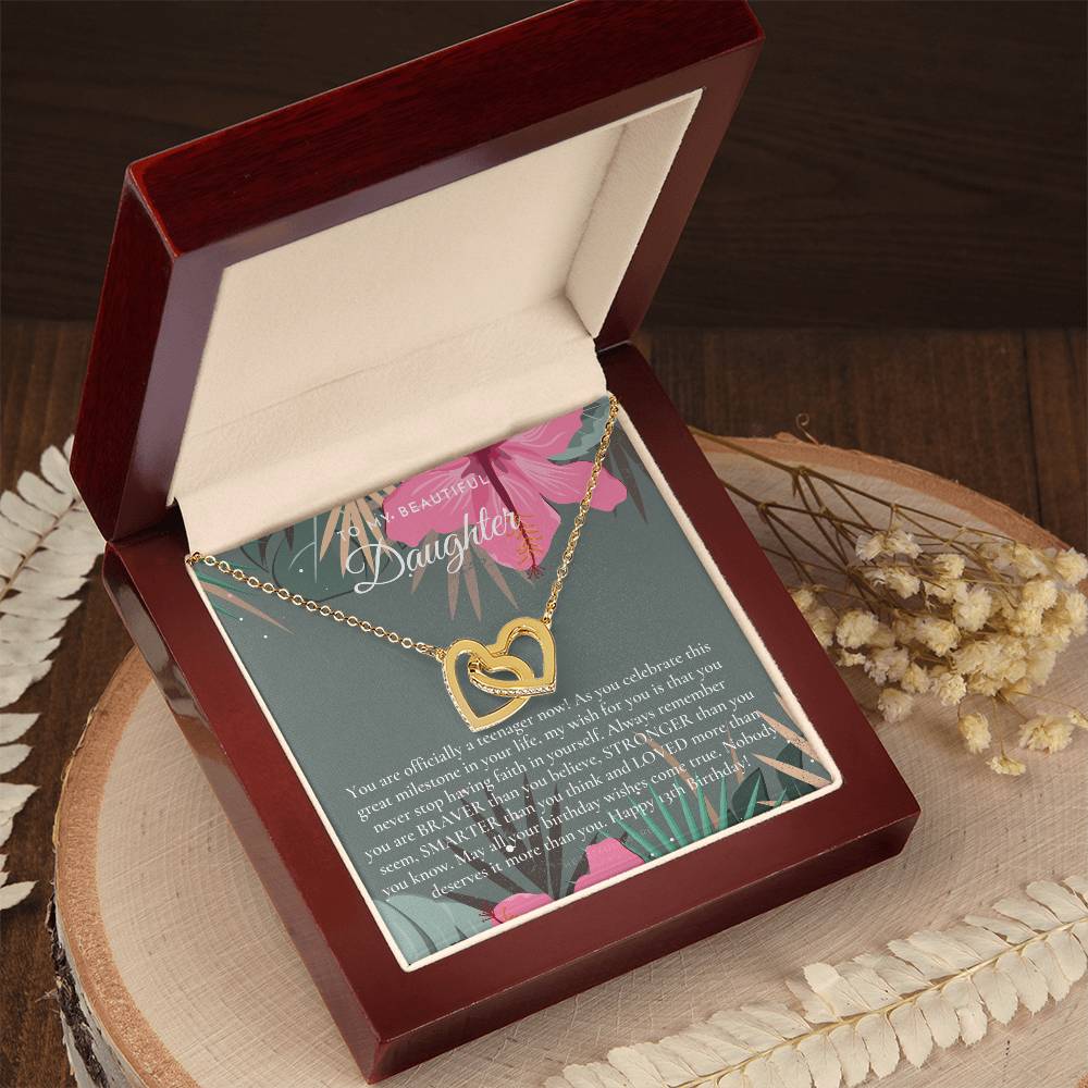 Gift For 13 Year Old Girl Gifts 13Th Birthday Girl 13Th Birthday Gift Thirteenth Birthday Necklace Teen Birthday Gift Official Teenager Interlocking Hearts Necklace